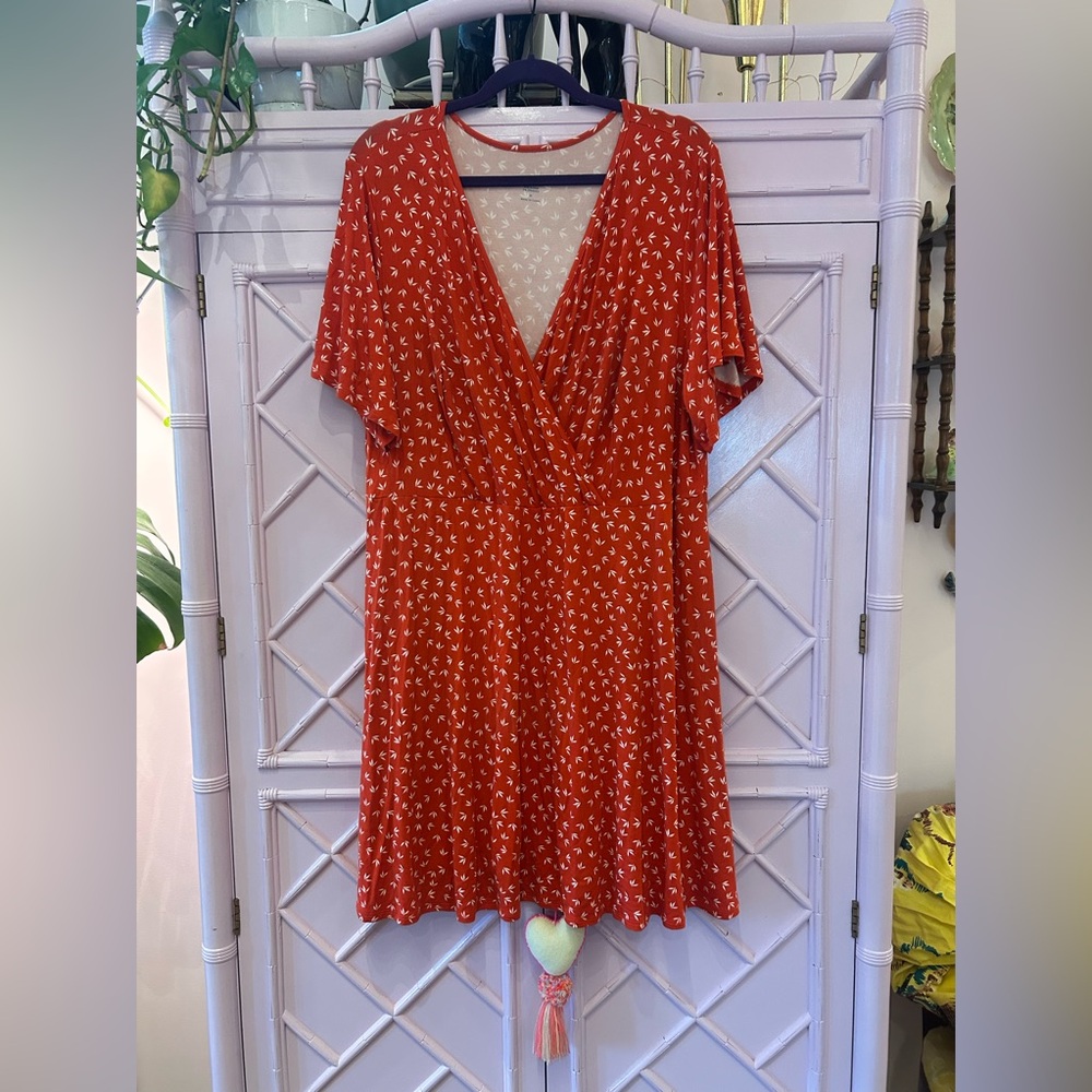 Red Plus Size A Line Dress 3X